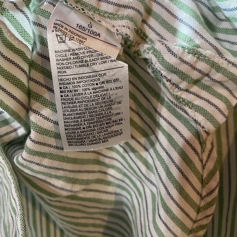 Old Navy The Cropped Stripped Cotton Shirt Large Preppy Relaxed Boxy Fit - Picture 5 of 7